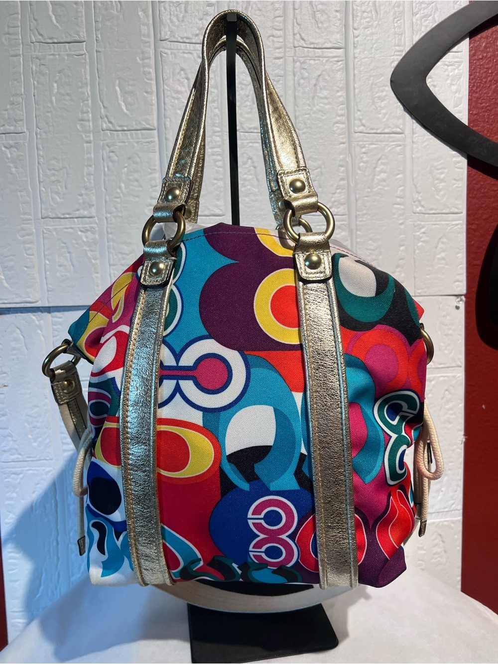 Vintage Coach Poppy Spotlight Op Art Graffiti Canvas handbag - Picture 2 of 12